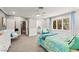 Cozy bedroom with pastel decorations, featuring carpet flooring and a window view at 3108 Sonia Dr, Las Vegas, NV 89107