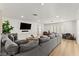 Spacious living room featuring comfortable seating, a large tv, and modern decor at 3108 Sonia Dr, Las Vegas, NV 89107