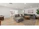 Spacious living room with a large sectional sofa, wood floors, and bright, neutral decor at 3108 Sonia Dr, Las Vegas, NV 89107