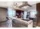 Contemporary kitchen with stainless steel appliances and scenic city views at 4381 W Flamingo Rd # 3002, Las Vegas, NV 89103