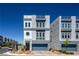 Modern townhome featuring a private rooftop balcony and low-maintenance desert landscaping at 8175 Caldera Creek St, Las Vegas, NV 89113