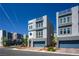 Contemporary townhome featuring a private rooftop balcony and drought-tolerant landscaping at 8175 Caldera Creek St, Las Vegas, NV 89113