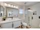Bright bathroom with modern fixtures, and a glass-enclosed shower at 8813 Sundial Dr, Las Vegas, NV 89134