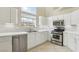 Well-lit kitchen boasts stainless steel appliances, white cabinets, and modern fixtures for a chef-inspired experience at 4753 Carefree Dr, Las Vegas, NV 89122