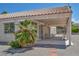 Covered patio area with outdoor seating and desert landscaping at 5139 Zapata Ln, North Las Vegas, NV 89031