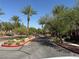 Well-maintained street with mature trees and manicured landscaping at 656 Peachy Canyon Cir # 203, Las Vegas, NV 89144