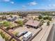 Aerial view showcasing the fenced backyard, RV parking, shed, and covered patio at 8808 Homestead Rd, Las Vegas, NV 89143
