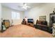 Bedroom with ceiling fan and carpet flooring at 8808 Homestead Rd, Las Vegas, NV 89143