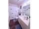 Bathroom with a sink vanity, and a shower curtain featuring fish at 1320 Driscoll Dr # 201, Las Vegas, NV 89128