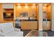 Well-equipped kitchenette featuring stainless steel appliances and granite countertops, complemented by city views at 2000 N Fashion Show Dr # 4318, Las Vegas, NV 89109
