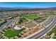 An aerial shot of the community park with walking paths, sports courts, and open green spaces at 2333 Indigo Island St, Henderson, NV 89044