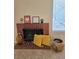 Close-up of charming brick fireplace with mantel decor and cozy accents at 3129 White Rose Way, Henderson, NV 89014
