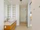 Modern bathroom featuring a sleek vanity, frameless shower, and contemporary fixtures at 3722 Las Vegas Boulevard S Blvd # 2609, Las Vegas, NV 89158