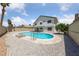A beautiful backyard featuring a sparkling swimming pool with rock landscaping around perimeter at 6999 Montcliff Ave, Las Vegas, NV 89147
