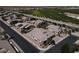 Aerial view showcasing the home's backyard, adjacent properties and landscaping at 7230 Fresh Harvest Ave, Las Vegas, NV 89131
