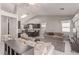 Open-concept living room and kitchen with ample seating, neutral tones, and lots of natural light at 1761 Summerwood Cir, Henderson, NV 89012