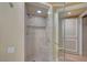 Modern tiled shower with glass door at 2877 Paradise Rd # 2105, Las Vegas, NV 89109