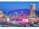 Stunning city view highlighting the Trump hotel and other famous hotels during the evening at 2877 Paradise Rd # 2105, Las Vegas, NV 89109