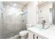 Modern bathroom with glass shower and vessel sink at 3060 Tarpon Dr # 104, Las Vegas, NV 89120