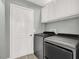 Laundry room with modern appliances, white cabinets for storage, and a convenient layout for everyday tasks at 5008 Donnie Ave, Las Vegas, NV 89130