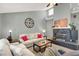 Comfortable living room with a fireplace, sofa, and natural light at 5008 Donnie Ave, Las Vegas, NV 89130