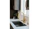 Close-up of the gold faucet and a large stainless steel sink under a bright window at 7745 Radcliff St, Las Vegas, NV 89123