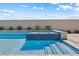Up-close view of the jacuzzi featuring decorative tiles at 8840 Harvest Sunset St, Las Vegas, NV 89113