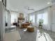 Bright main bedroom with elegant furnishings, natural light, and a ceiling fan at 146 Cabo Cruces Dr, Henderson, NV 89011