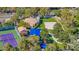 Aerial view of the property and community amenities with tennis and volleyball courts at 1604 Imperial Cup Dr, Las Vegas, NV 89117
