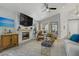 Beautiful living room with vaulted ceilings, fireplace, and ample natural light at 1604 Imperial Cup Dr, Las Vegas, NV 89117