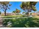 Community common area with mature trees, green lawns, and winding walkways, enhancing the neighborhood's appeal at 1717 Dwayne Stedman Ave, Las Vegas, NV 89106