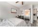 Bedroom featuring a white bed with rolling mirror closet doors at 2230 Wagon Ave, Pahrump, NV 89048
