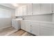 Functional laundry room is equipped with washer/dryer and plenty of storage cabinets and counter space at 2230 Wagon Ave, Pahrump, NV 89048