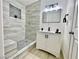 This is a bathroom featuring a tiled shower, vanity, and toilet at 4324 El Conlon Ave, Las Vegas, NV 89102