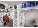 Lofted bed arrangement, showing desk, closet and storage space at 6313 Voss St, North Las Vegas, NV 89081