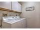 Functional laundry room with modern appliances and storage cabinets at 8800 Crescent Ridge Ln, Las Vegas, NV 89134