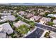 Aerial view of a residential neighborhood, highlighting the house's location and landscaping at 10300 Wellside Hill Ave, Las Vegas, NV 89145