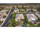 Aerial view showcasing an upscale suburban community and luxurious homes at 10300 Wellside Hill Ave, Las Vegas, NV 89145