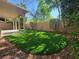 Well-maintained backyard featuring artificial grass and a covered patio, perfect for outdoor entertaining at 1812 Warrenville St, Las Vegas, NV 89117