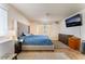 Bedroom featuring tile flooring, and a tufted headboard at 309 Clifton Heights Dr, Las Vegas, NV 89145