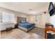 Bedroom featuring tile flooring, and a tufted headboard at 309 Clifton Heights Dr, Las Vegas, NV 89145