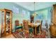 Charming dining room with classic furnishings, decorative lighting, and elegant display cabinet at 3624 Snowy Pines St, Las Vegas, NV 89147