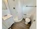 Bathroom featuring a sink with vanity and standing shower stall at 4924 Carmen Blvd, Las Vegas, NV 89108