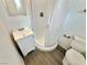 Bathroom featuring a sink with vanity and standing shower stall at 4924 Carmen Blvd, Las Vegas, NV 89108