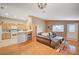 Open concept living room and kitchen with seamless flow and modern finishes at 528 Lavina Ct, Las Vegas, NV 89123
