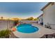 Beautiful backyard features a private pool with waterfall and spacious patio at 528 Lavina Ct, Las Vegas, NV 89123