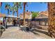 A shady backyard with a gazebo and pavers, perfect for relaxing or entertaining at 6652 Coral Springs Cir, Las Vegas, NV 89108