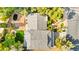 Aerial view of a property with mature trees, manicured landscaping, and a charming backyard gazebo and water feature at 226 Dalmatian Ln, Las Vegas, NV 89107