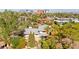 Exterior view showcasing a house surrounded by mature trees, landscaping, and a distant cityscape at 226 Dalmatian Ln, Las Vegas, NV 89107