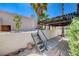 Charming backyard area with landscaped area and privacy walls at 439 Columbia Ct, Boulder City, NV 89005